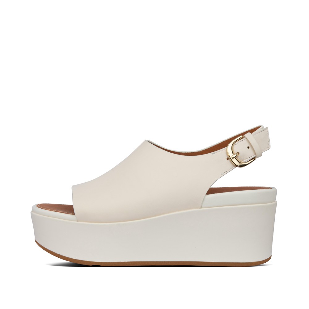 Fitflop Womens Wedge White - Eloise Leather Back-strap - IY2903861